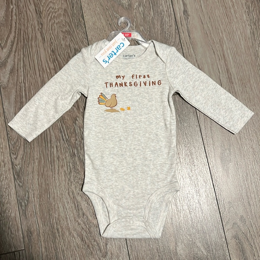 NWT Carters just one you 6m thanksgiving onesie
